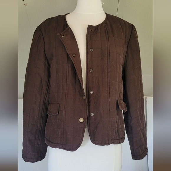 100% Silk SilkLand Quilted Jacket Size L - Picture 3 of 8